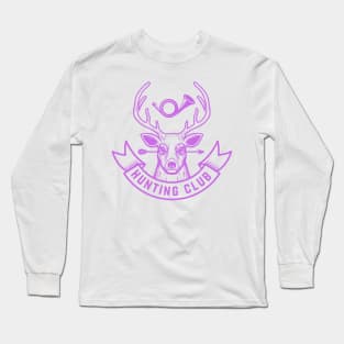 Emblem template of hunting emblem with deer head. Design Long Sleeve T-Shirt